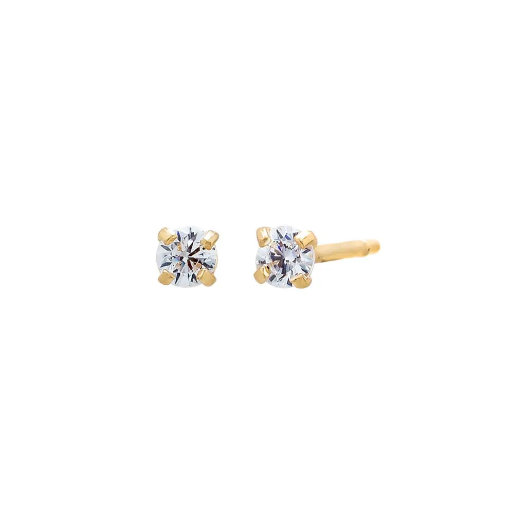 Solitaire Stud Earring 14K sold by Adina Eden's