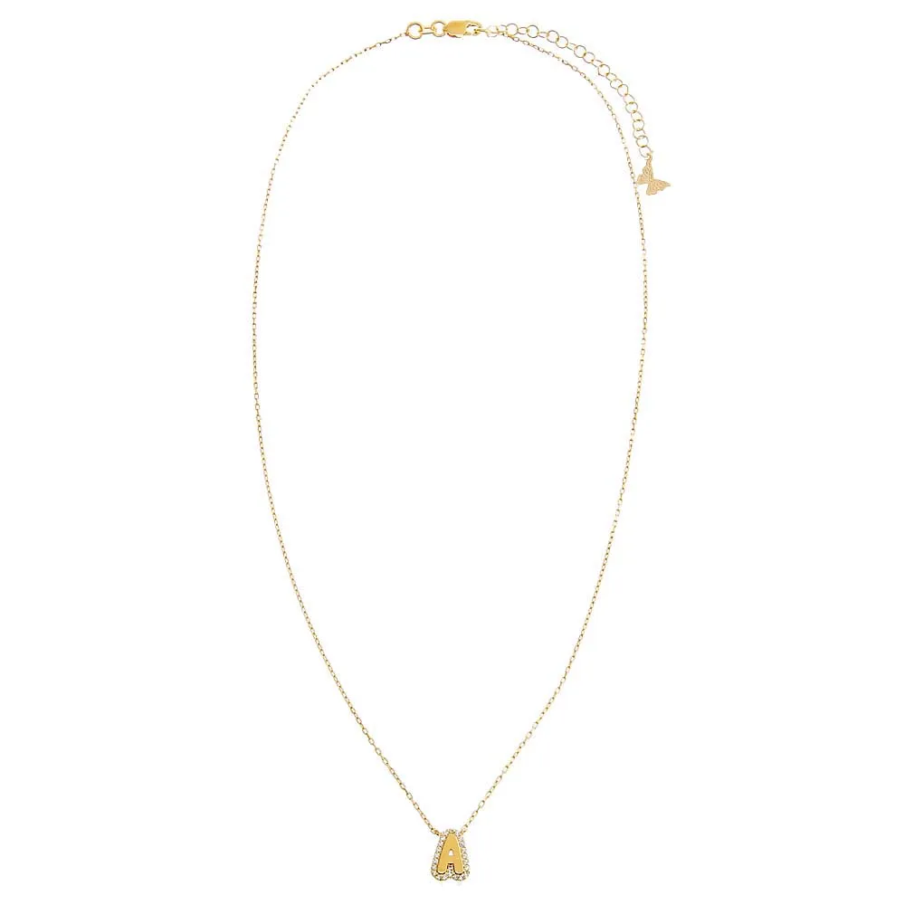 Pave Bubble Initial Necklace sold by Adina Eden's product image thumbnail 3