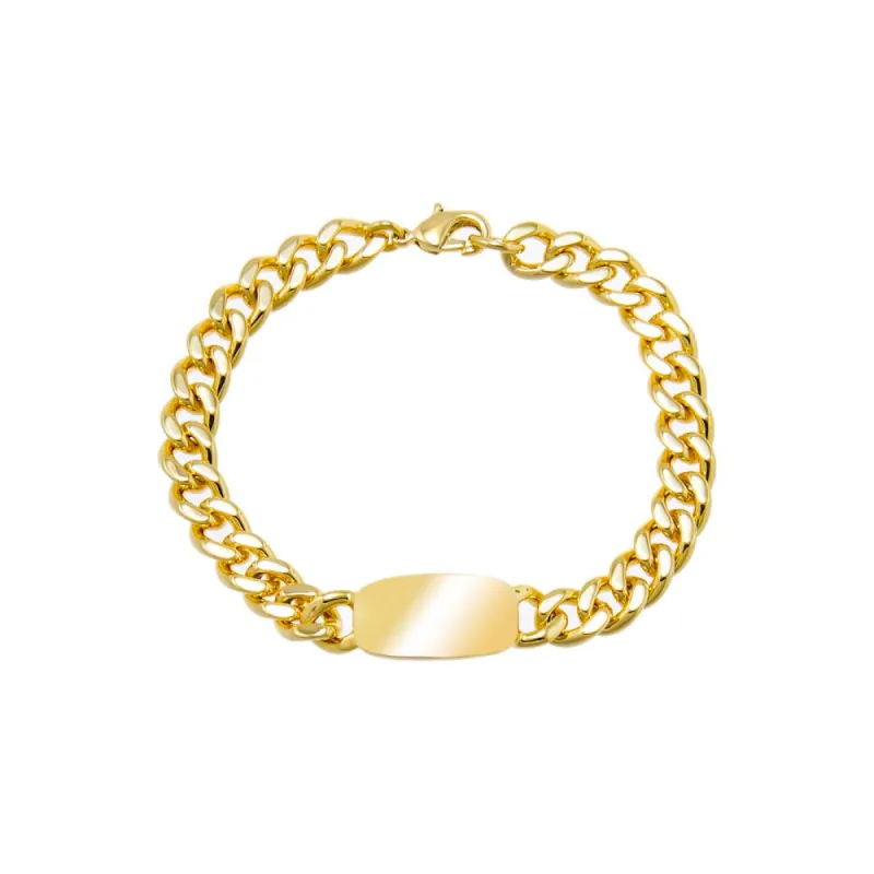 Solid ID Cuban Link Bracelet sold by Adina Eden's