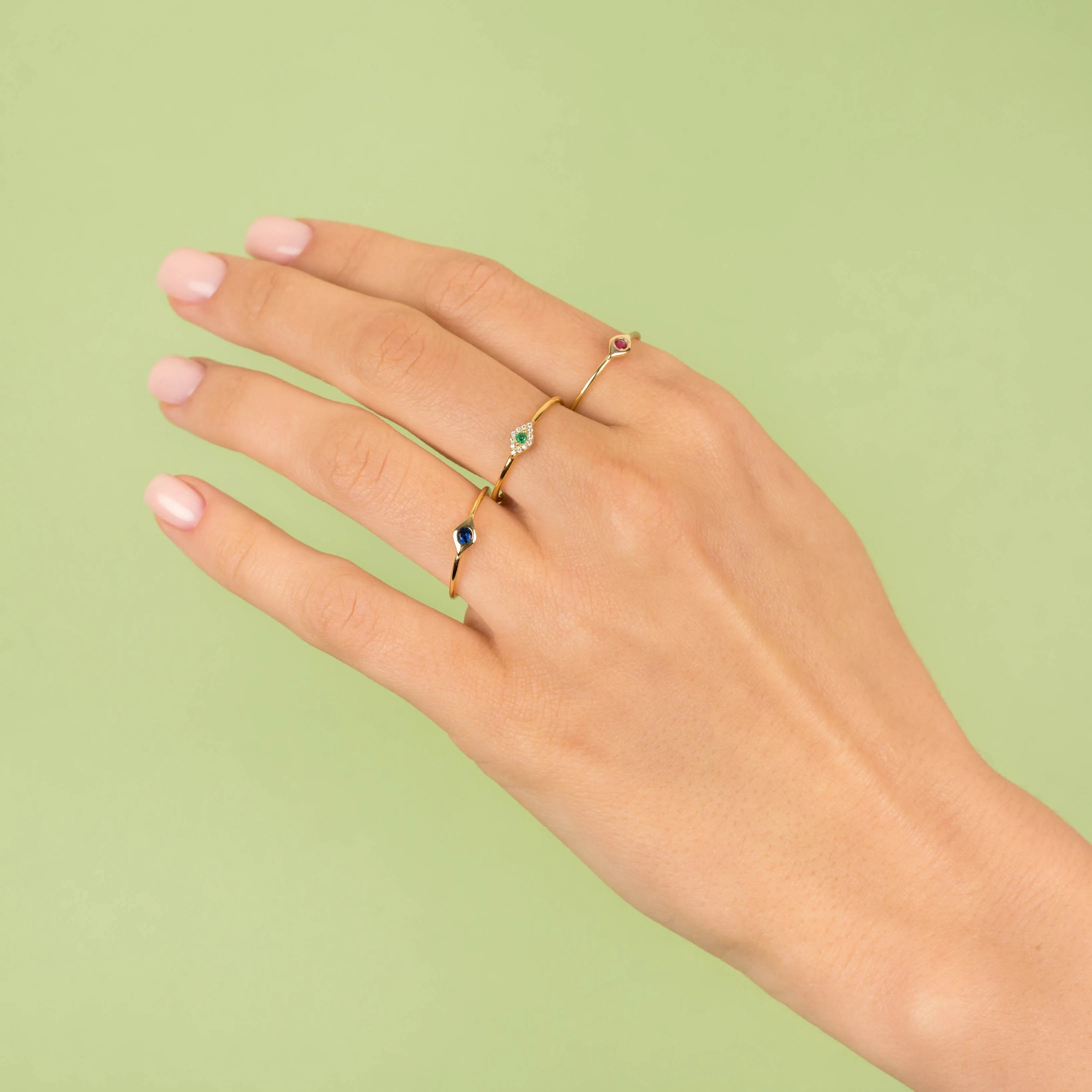 Mini Evil Eye Ring sold by Adina Eden's product image thumbnail 2