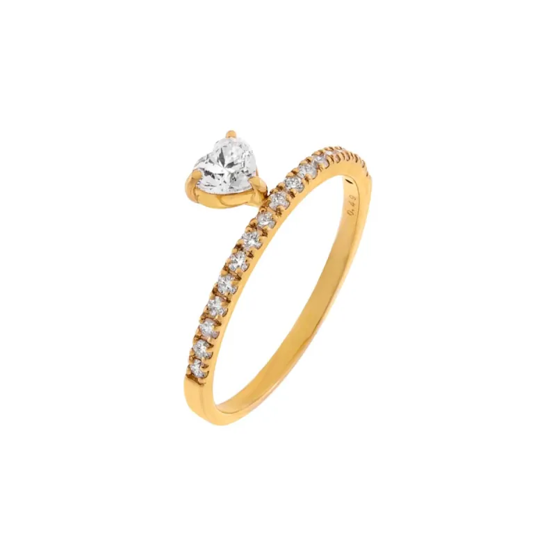 Diamond Heart Dangle Ring 14K sold by Adina Eden's
