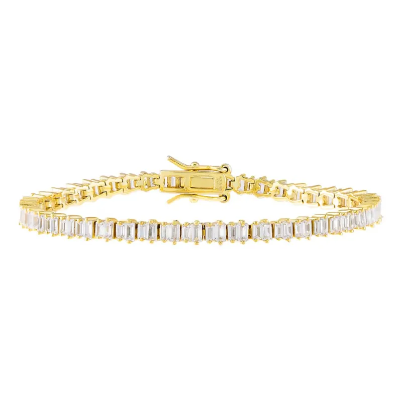 Scattered Baguette Tennis Bracelet sold by Adina Eden's