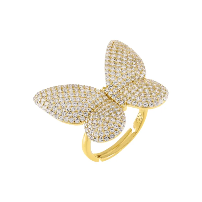 Pavé Large Butterfly Ring sold by Adina Eden's