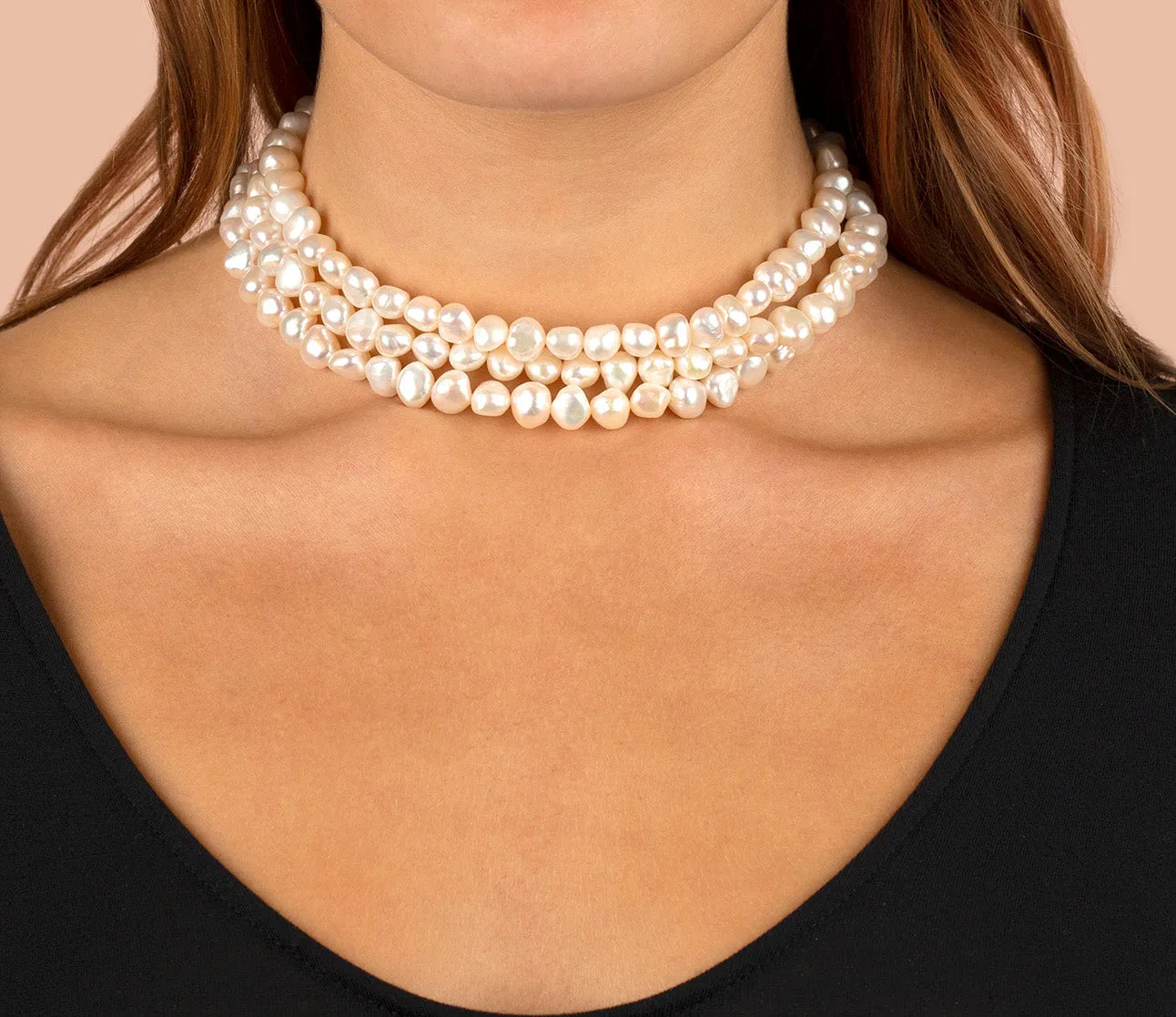 Pearl Triple Strand Choker sold by Adina Eden's product image thumbnail 2