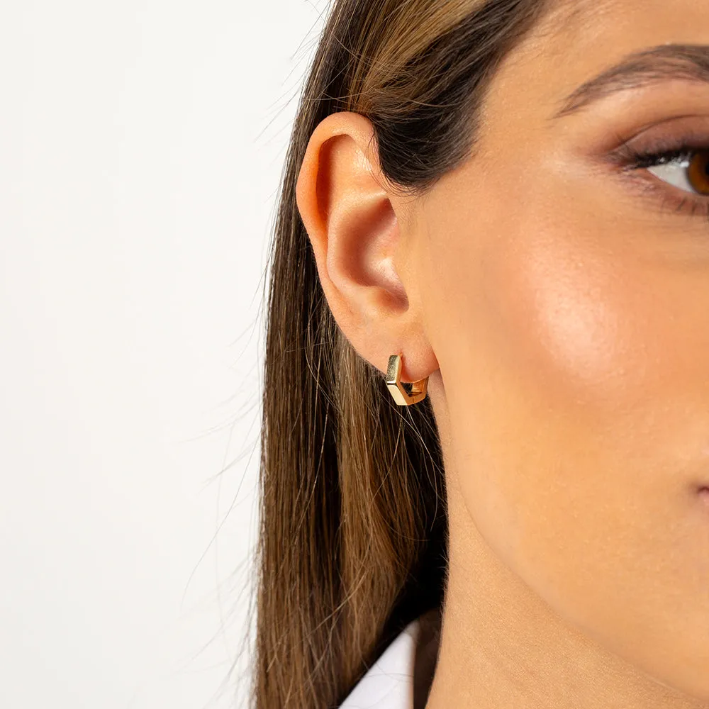 Solid Octagon Huggie Earring sold by Adina Eden's product image thumbnail 4