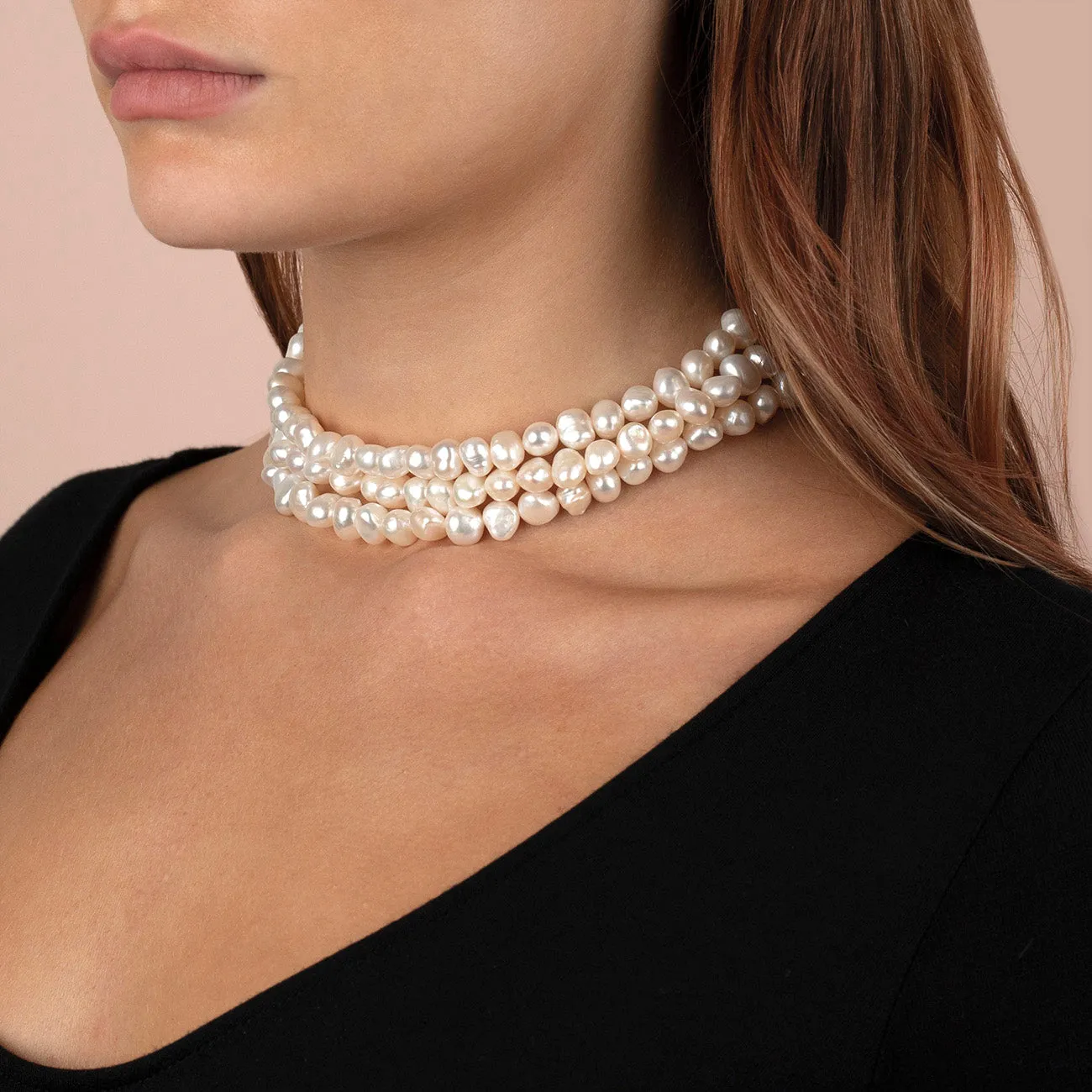 Pearl Triple Strand Choker sold by Adina Eden's product image thumbnail 4