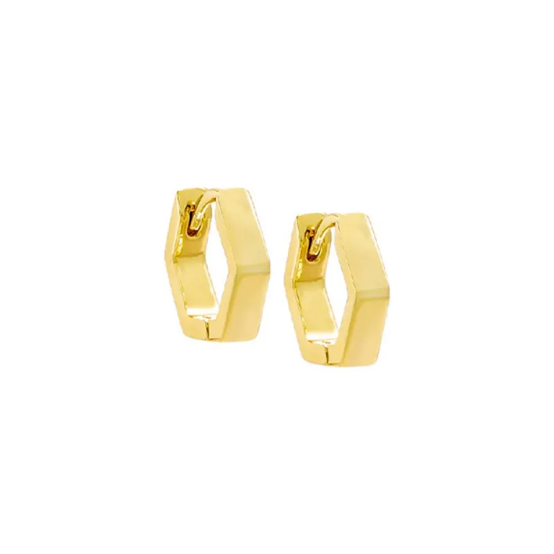 Solid Octagon Huggie Earring sold by Adina Eden's