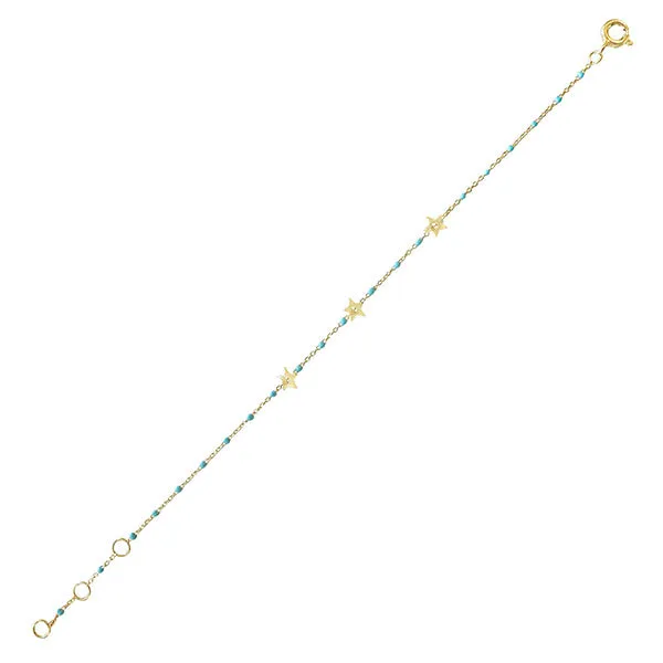 Turquoise Star Beaded Bracelet sold by Adina Eden's