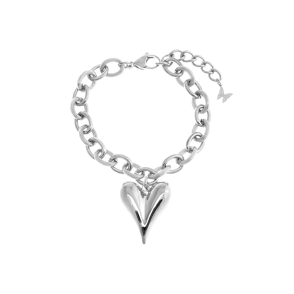 Elongated Puffy Heart Pendant Bracelet sold by Adina Eden's product image thumbnail 2