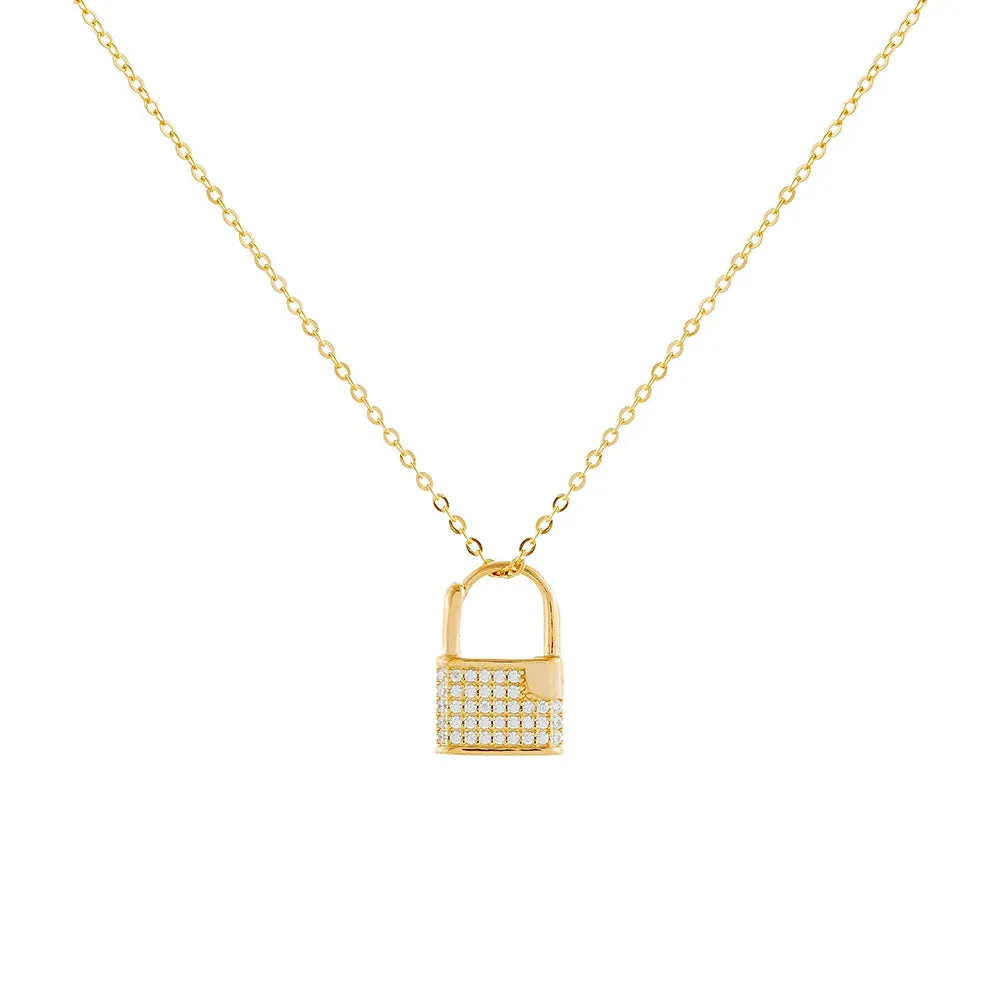 Double Sided Mini Lock Necklace sold by Adina Eden's