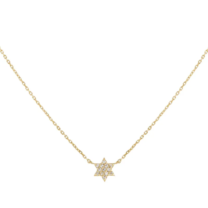 Diamond Mini Star of David Necklace 14K sold by Adina Eden's