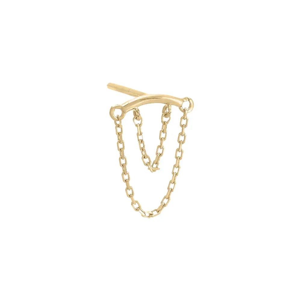 Double Chain Threaded Stud Earring 14K sold by Adina Eden's product image thumbnail 3