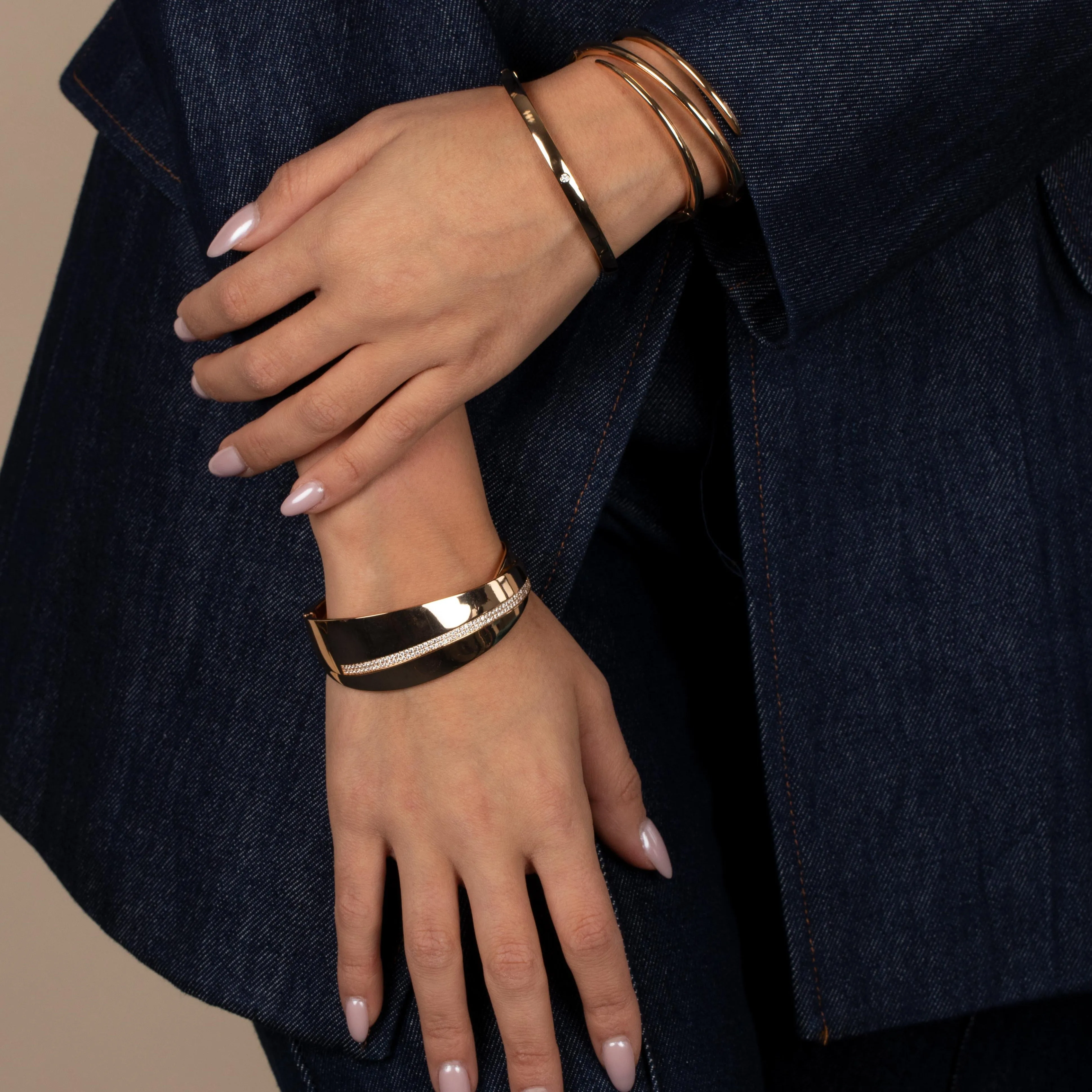 Pave Fancy Intertwined Bangle Bracelet sold by Adina Eden's product image thumbnail 4