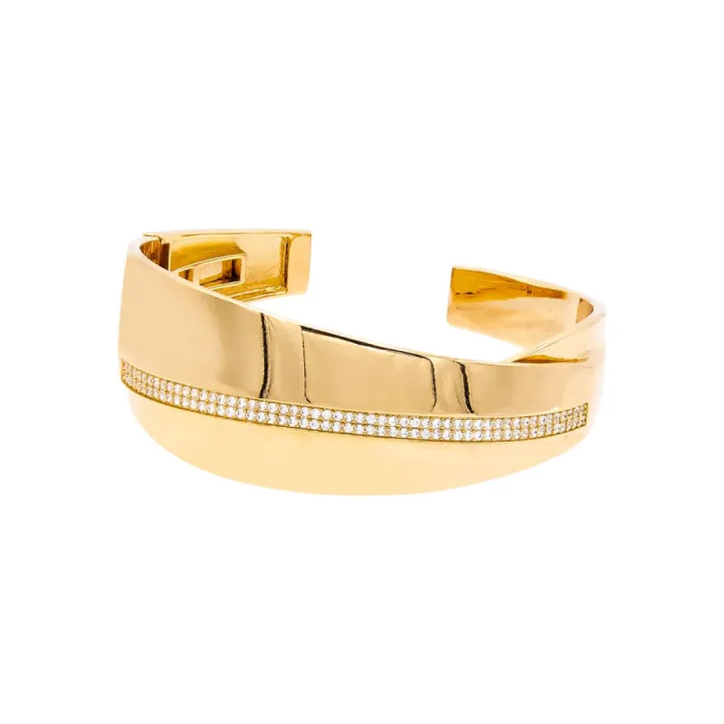 Pave Fancy Intertwined Bangle Bracelet sold by Adina Eden's