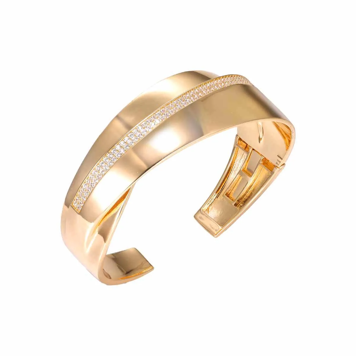 Pave Fancy Intertwined Bangle Bracelet sold by Adina Eden's product image thumbnail 3