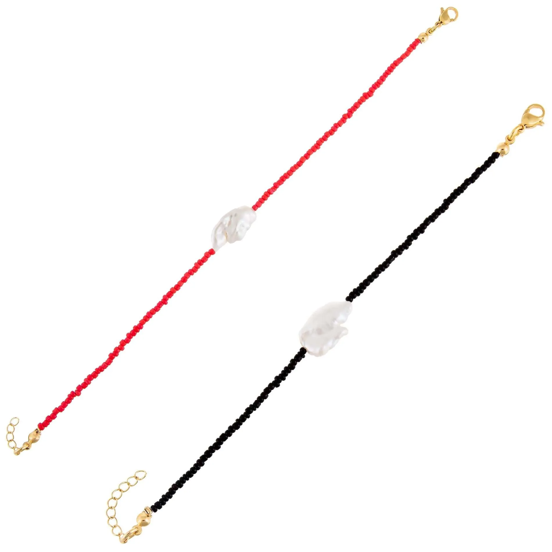 2 Piece Baroque Bead Anklet Combo Set sold by Adina Eden's product image thumbnail 5