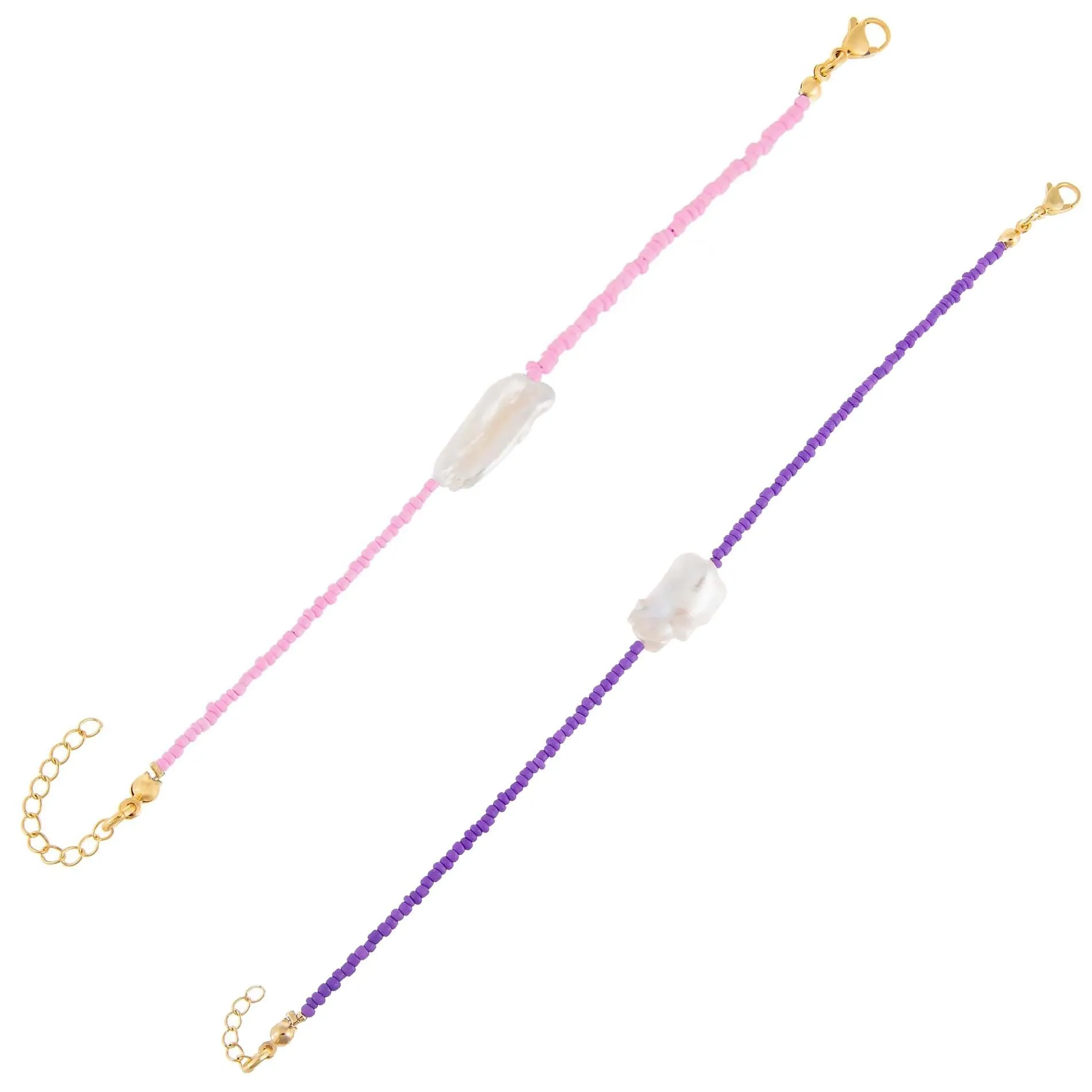 2 Piece Baroque Bead Anklet Combo Set sold by Adina Eden's product image thumbnail 2