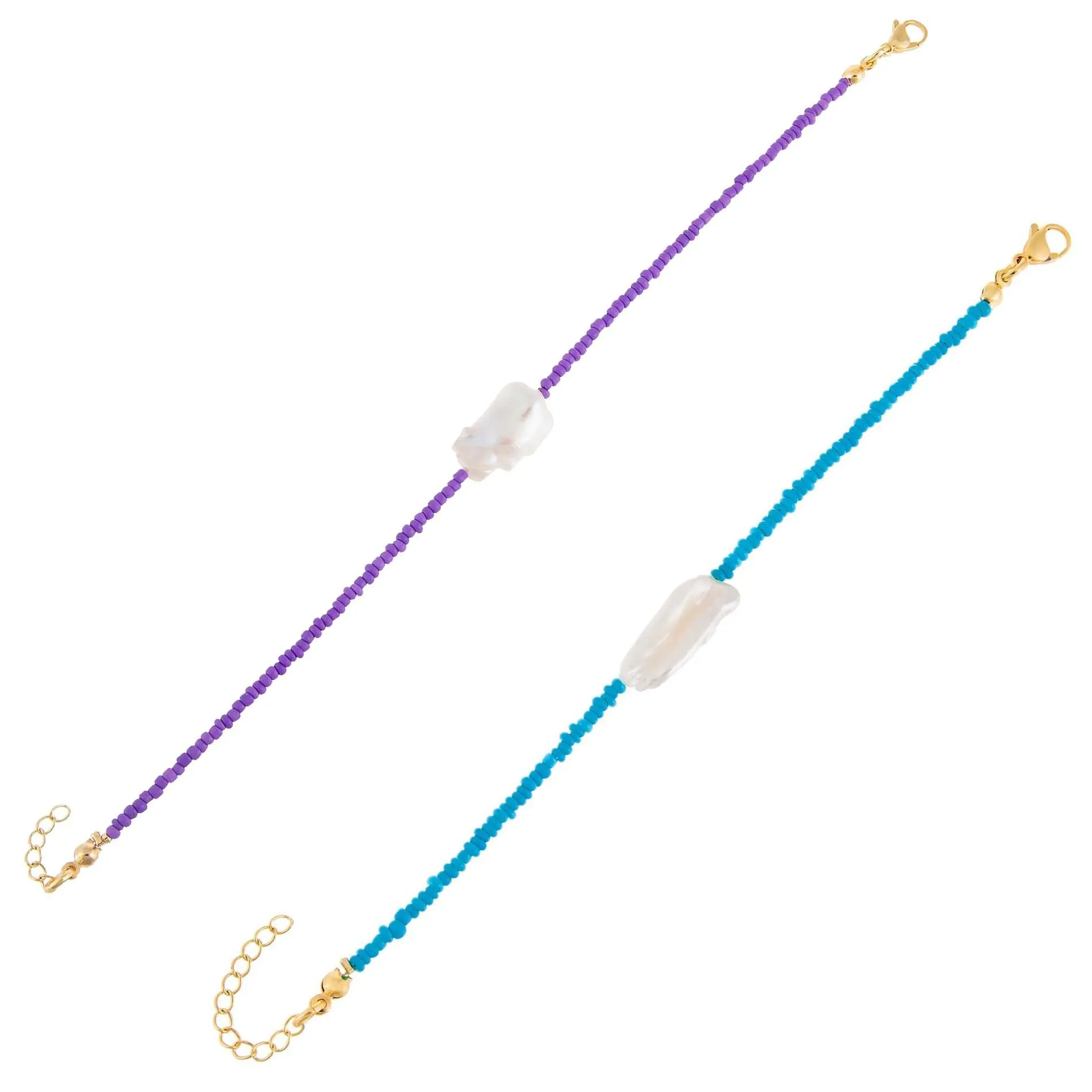 2 Piece Baroque Bead Anklet Combo Set sold by Adina Eden's product image thumbnail 4