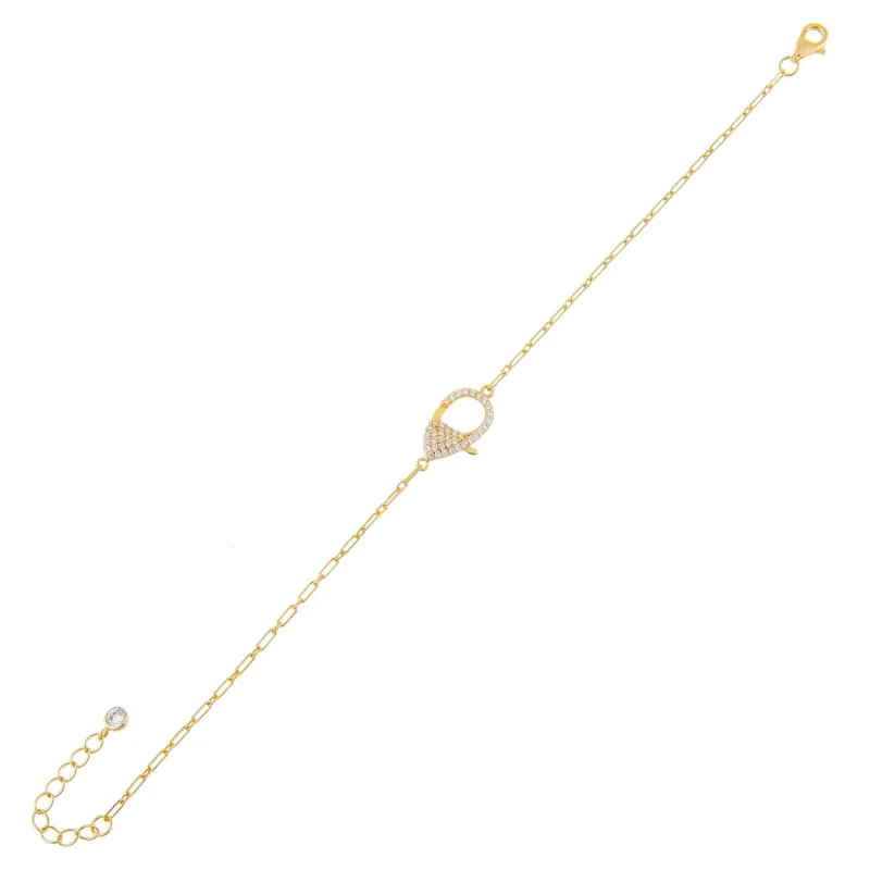CZ Clasp Link Bracelet sold by Adina Eden's
