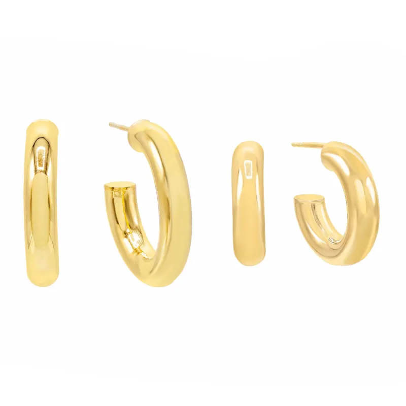 The Thick Hollow Hoop Earring Combo Set sold by Adina Eden's