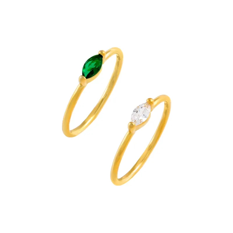 CZ Colored Marquise Ring Set sold by Adina Eden's