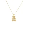 CZ Heart Teddy Bear Necklace sold by Adina Eden's
