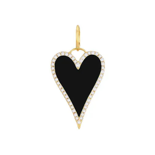 Diamond Enamel Heart Charm 14K sold by Adina Eden's