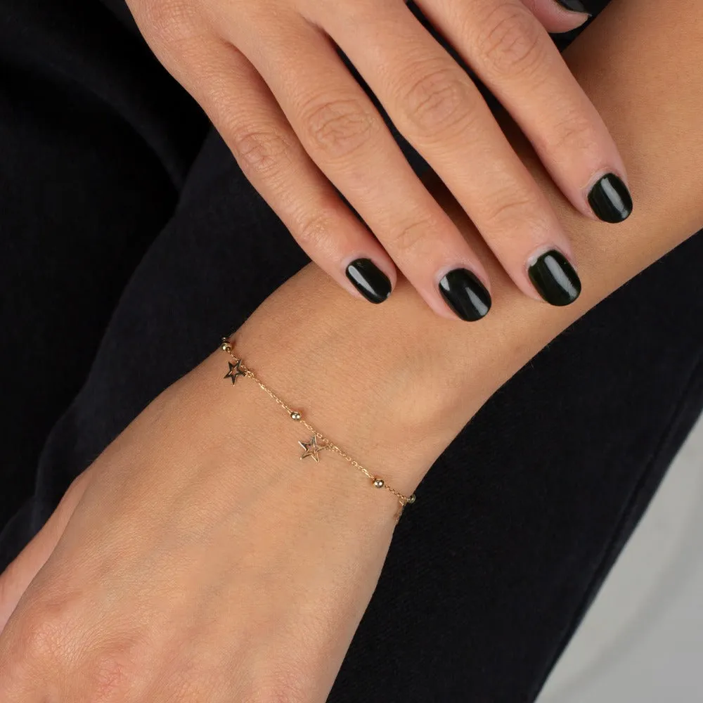 Dangling Open Stars Charm Bracelet 14K sold by Adina Eden's product image thumbnail 2