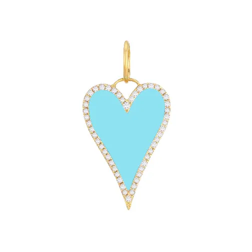 Diamond Enamel Heart Charm 14K sold by Adina Eden's product image thumbnail 2