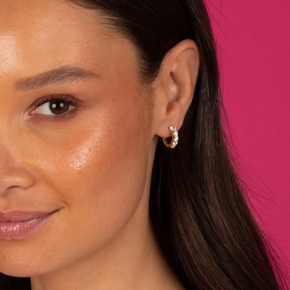 Graduated CZ Huggie Earring sold by Adina Eden's product image thumbnail 4