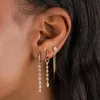 Diamond Multi Stone Drop Huggie Earring 14K sold by Adina Eden's