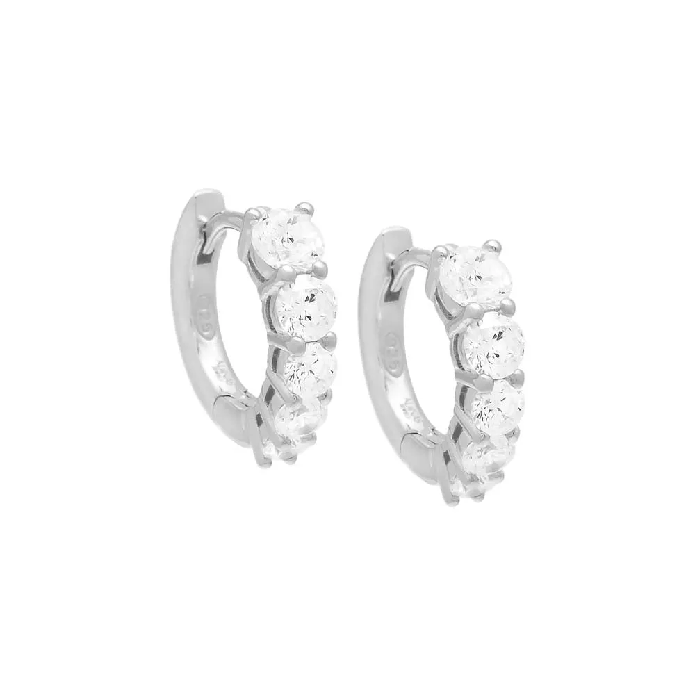 Graduated CZ Huggie Earring sold by Adina Eden's