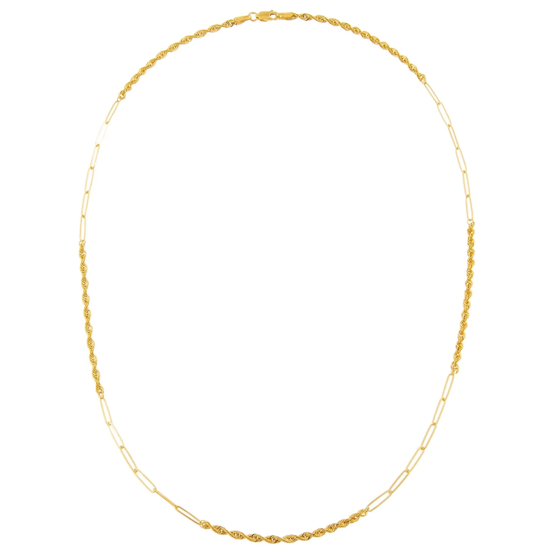 Rope x Paperclip Chain Necklace 14K sold by Adina Eden's product image thumbnail 4