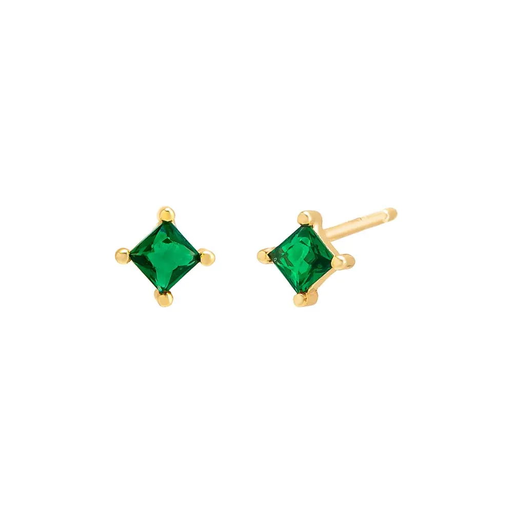CZ Princess Cut Stud Earring sold by Adina Eden's product image thumbnail 4