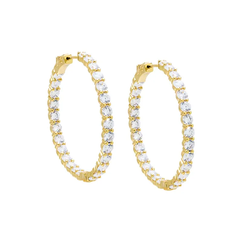Fancy Tennis Hoop Earring sold by Adina Eden's
