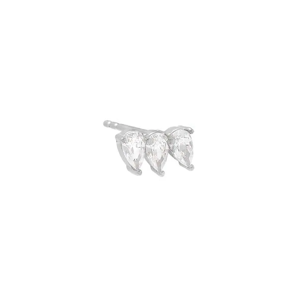Triple Teardrop Curved Bar Stud Earring sold by Adina Eden's product image thumbnail 5