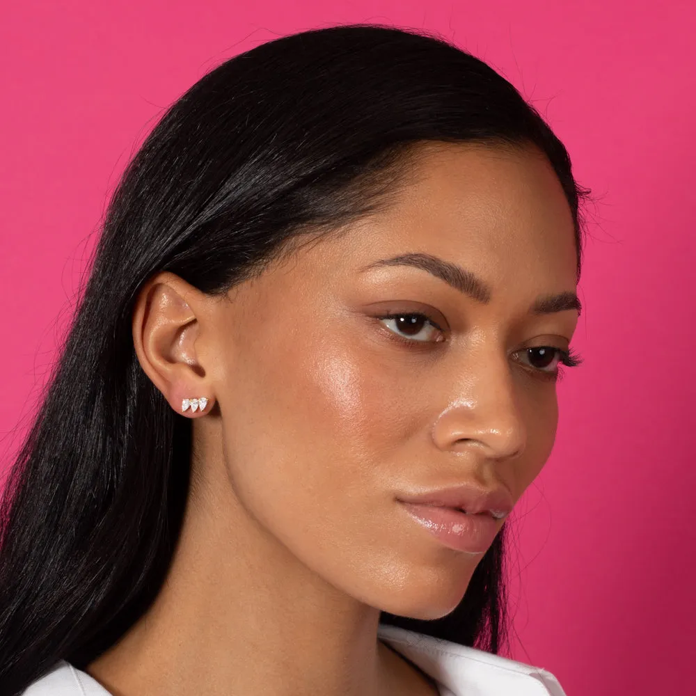 Triple Teardrop Curved Bar Stud Earring sold by Adina Eden's product image thumbnail 2