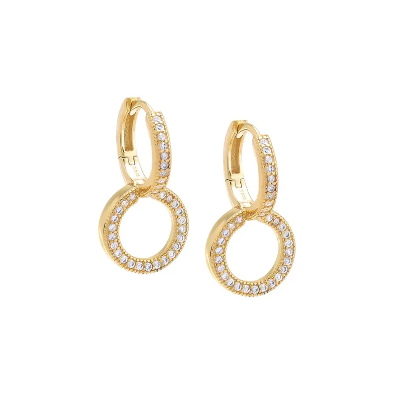 Pavé Double Loop Huggie Earring sold by Adina Eden's