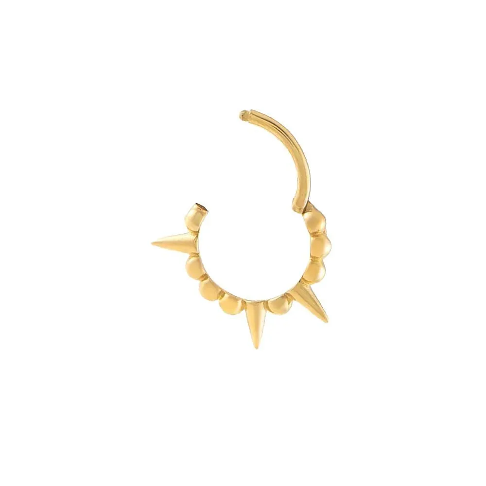 Beaded x Spike Cartilage Huggie Earring 14K sold by Adina Eden's product image thumbnail 3