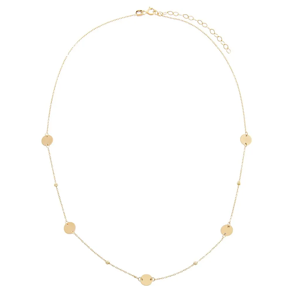 Solid Embedded Discs Beaded Chain Necklace 14K sold by Adina Eden's product image thumbnail 3