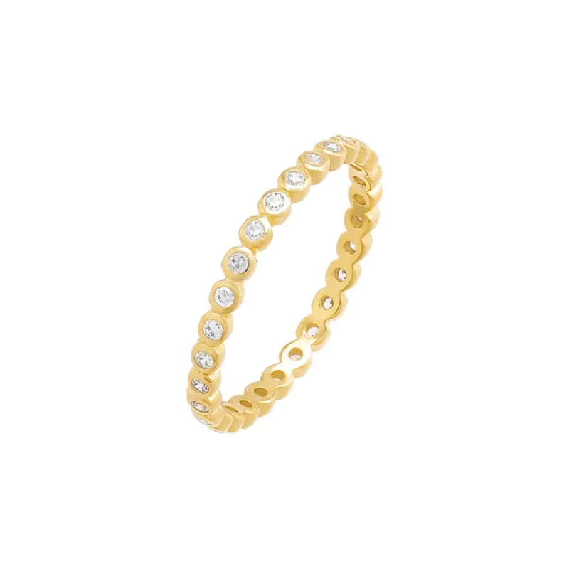 Colored Thin Bezel CZ Ring sold by Adina Eden's