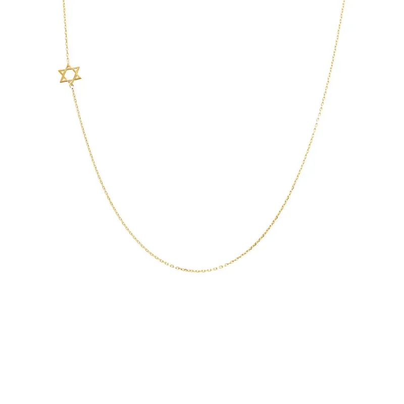 Solid Sideways Star of David Necklace 14K sold by Adina Eden's