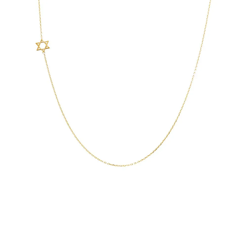 Solid Sideways Star of David Necklace 14K sold by Adina Eden's