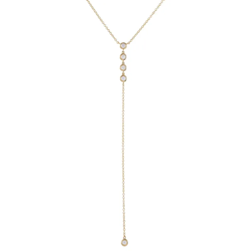 Diamond Bezel Lariat 14K sold by Adina Eden's