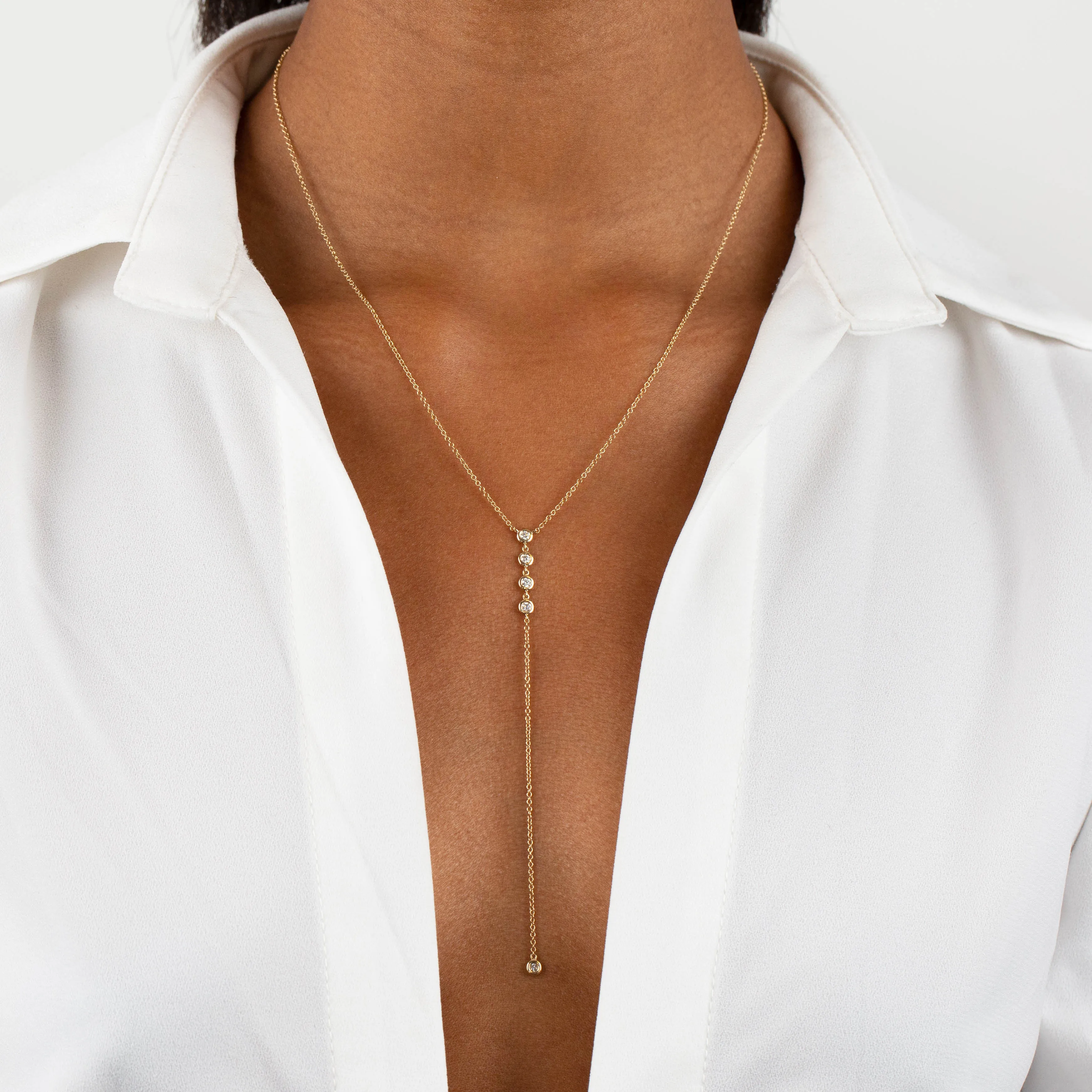 Diamond Bezel Lariat 14K sold by Adina Eden's product image thumbnail 2