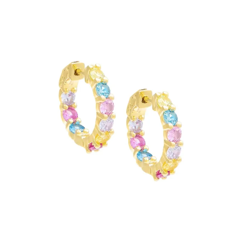 Pastel Round Hoop Earring sold by Adina Eden's