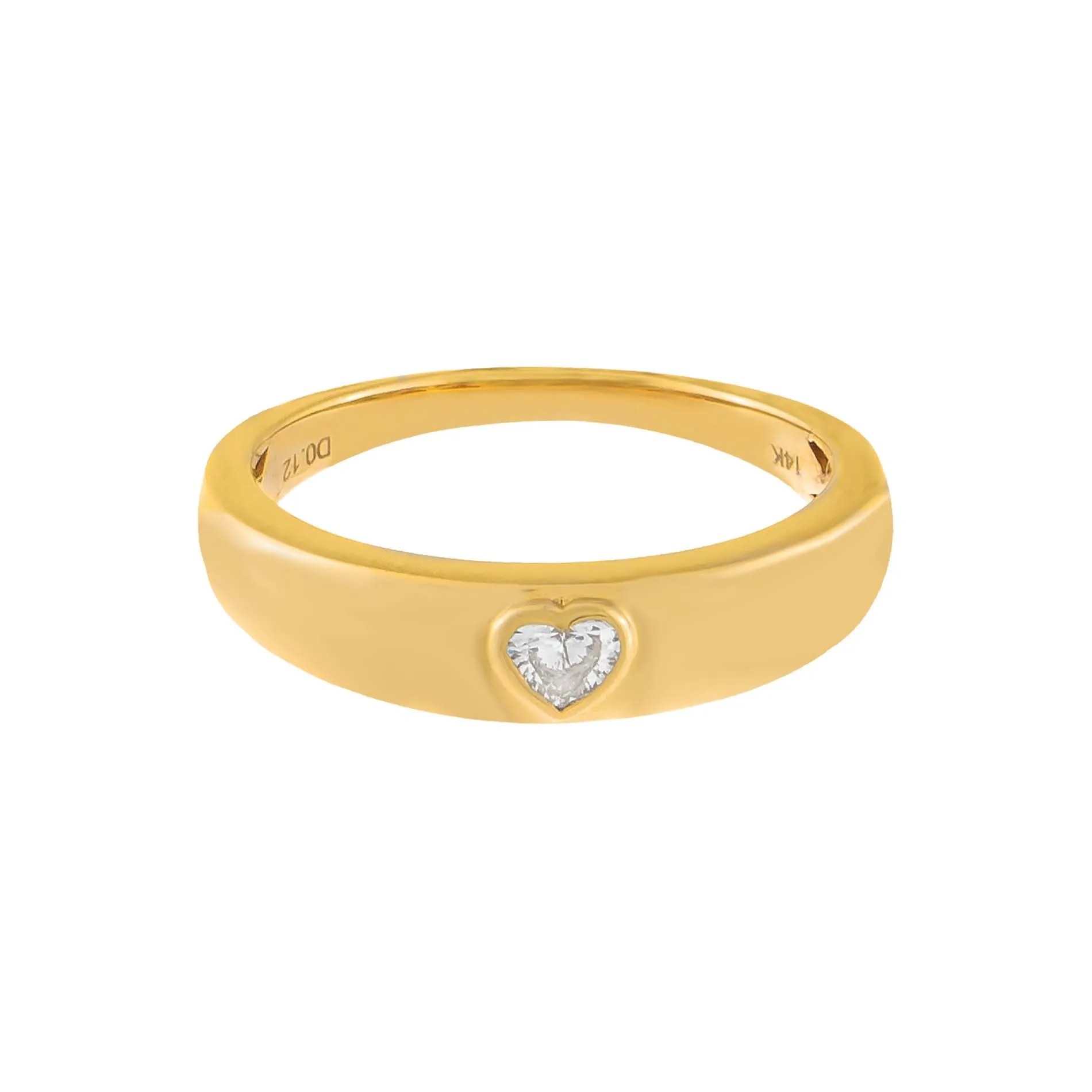 Diamond Heart Hollow Dome Ring 14K sold by Adina Eden's product image thumbnail 3