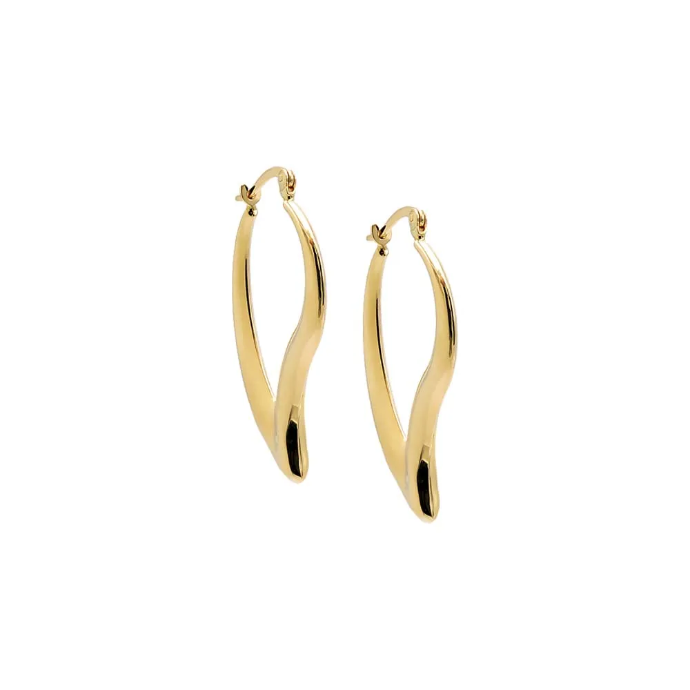 Solid Squiggly Open Hoop Earring 14K sold by Adina Eden's