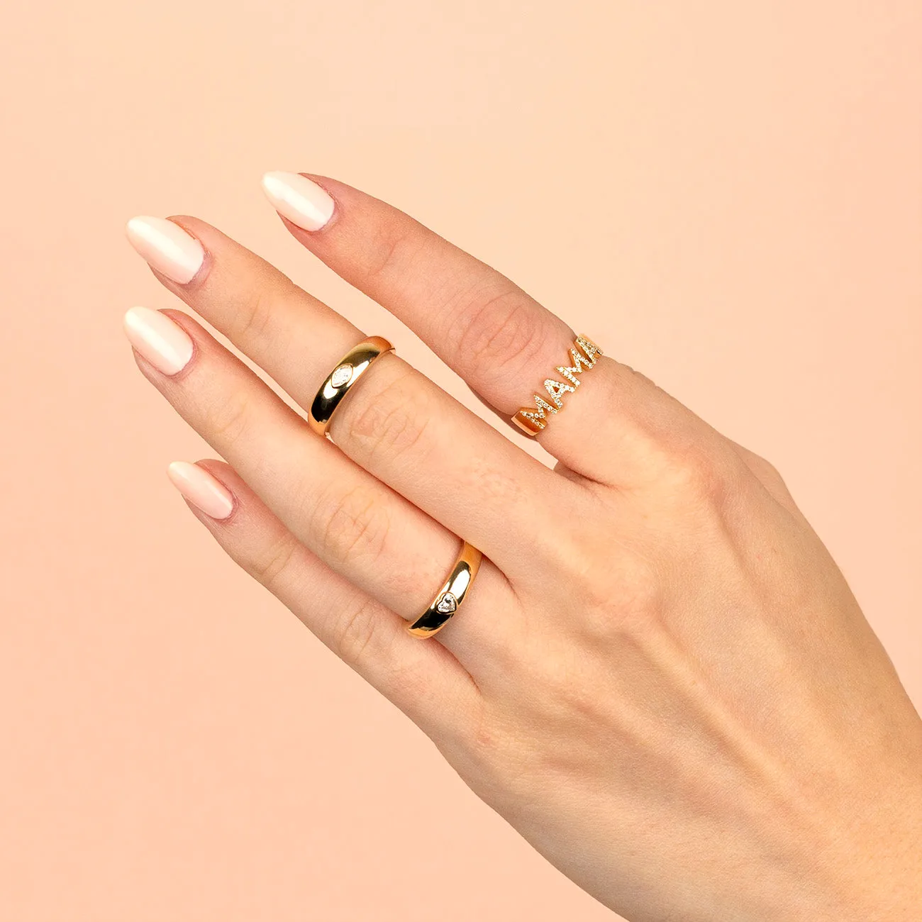 Diamond Heart Hollow Dome Ring 14K sold by Adina Eden's product image thumbnail 2