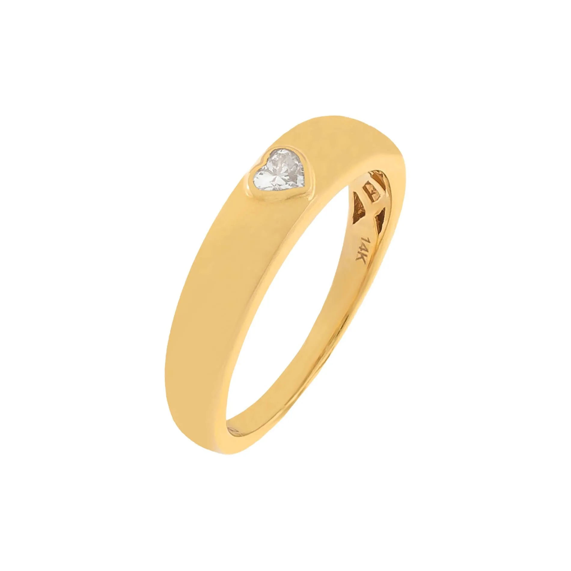 Diamond Heart Hollow Dome Ring 14K sold by Adina Eden's